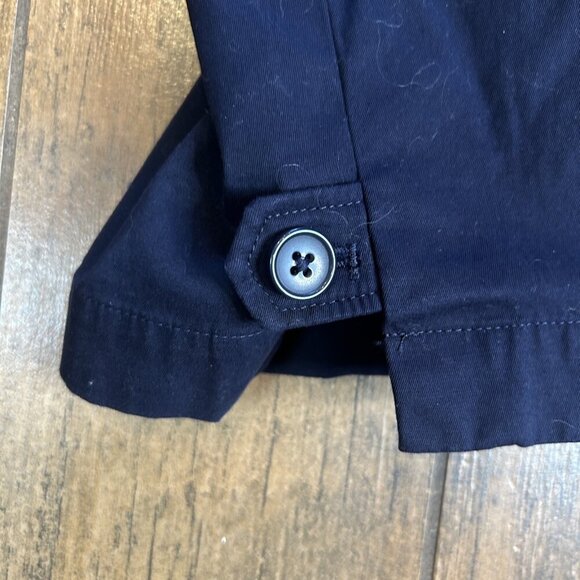 Talbots Navy Blue Perfect Skimmer Cropped Pants Size 2 Button Hem - Picture 9 of 10